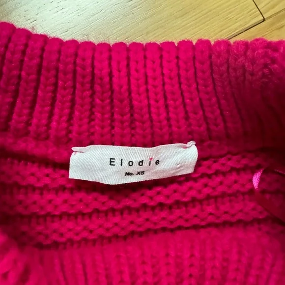 Women's Pink Elodie cable knit sweater XS, box weave sleeve detail - Picture 3 of 4